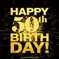 50th Birthday GIF. Best Fireworks Animated Image for 50 Year Olds.