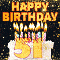 Happy 51st Birthday Cake GIF, Free Download