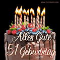 Alles Gute zum 51. Geburtstag Schokoladenkuchen GIF