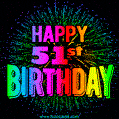 Wishing You A Happy 51st Birthday! Animated GIF Image.