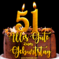 Zum 51. Geburtstag alles Liebe und Gute. GIF und Video E-Card.