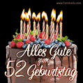 Alles Gute zum 52. Geburtstag Schokoladenkuchen GIF