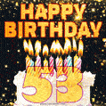 Happy 53rd Birthday Cake GIF, Free Download
