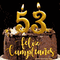 Felices 53 Años - Hermosa imagen de pastel de feliz cumpleaños