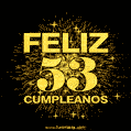GIF animado para cumpleaños con el número 53 - feliz cumpleaños gif de fuegos artificiales