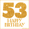 Gold Glitter 53rd Birthday GIF