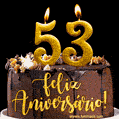 Feliz aniversário de 53 anos - lindo bolo de feliz aniversário