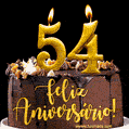 Feliz aniversário de 54 anos - lindo bolo de feliz aniversário