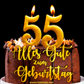 Zum 55. Geburtstag alles Liebe und Gute. GIF und Video E-Card.