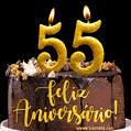 Feliz aniversário de 55 anos - lindo bolo de feliz aniversário