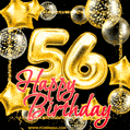 Wishing you many golden years ahead! Happy 56th birthday animated birthday GIF.