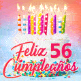 Cumpleaños de 56 - delicioso pastel de cumpleaños con velas
