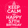 KEEP CALM and Happy 57th Birthday GIF