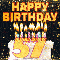 Happy 57th Birthday Cake GIF, Free Download