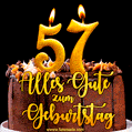 Zum 57. Geburtstag alles Liebe und Gute. GIF und Video E-Card.