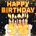 Happy 58th Birthday Cake GIF, Free Download