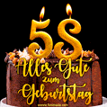 Zum 58. Geburtstag alles Liebe und Gute. GIF und Video E-Card.