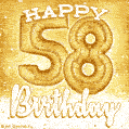 Download & Send Cute Balloons Happy 58th Birthday Card for Free