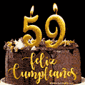 Felices 59 Años - Hermosa imagen de pastel de feliz cumpleaños