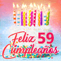 Cumpleaños de 59 - delicioso pastel de cumpleaños con velas
