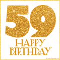 Gold Glitter 59th Birthday GIF
