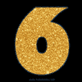Number 6 Gold Glitter GIF