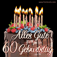 Alles Gute zum 60. Geburtstag Schokoladenkuchen GIF