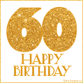 Gold Glitter 60th Birthday GIF
