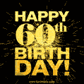 60th Birthday GIF. Best Fireworks Animated Image for 60 Year Olds.