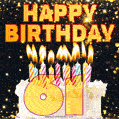 Happy 61st Birthday Cake GIF, Free Download
