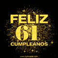 GIF animado para cumpleaños con el número 61 - feliz cumpleaños gif de fuegos artificiales