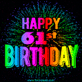 Wishing You A Happy 61st Birthday! Animated GIF Image.