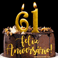 Feliz aniversário de 61 anos - lindo bolo de feliz aniversário