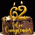 Felices 62 Años - Hermosa imagen de pastel de feliz cumpleaños