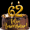 Feliz aniversário de 62 anos - lindo bolo de feliz aniversário