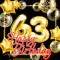 Wishing you many golden years ahead! Happy 63rd birthday animated birthday GIF.