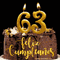 Felices 63 Años - Hermosa imagen de pastel de feliz cumpleaños