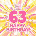 Congratulations on your 63rd birthday! Happy 63rd birthday GIF, free download.