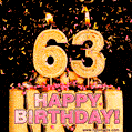Happy 63rd Birthday Cake GIF and Video with sound free download