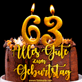 Zum 63. Geburtstag alles Liebe und Gute. GIF und Video E-Card.