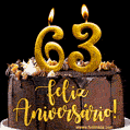 Feliz aniversário de 63 anos - lindo bolo de feliz aniversário