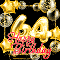 Wishing you many golden years ahead! Happy 64th birthday animated birthday GIF.