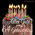 Alles Gute zum 64. Geburtstag Schokoladenkuchen GIF