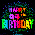Wishing You A Happy 64th Birthday! Animated GIF Image.