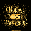 Gold Confetti Animation (loop, gif) - Happy 65th Birthday Lettering Card