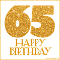 Gold Glitter 65th Birthday GIF