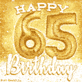 Download & Send Cute Balloons Happy 65th Birthday Card for Free