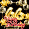 Wishing you many golden years ahead! Happy 66th birthday animated birthday GIF.