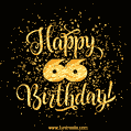 Gold Confetti Animation (loop, gif) - Happy 66th Birthday Lettering Card