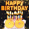 Happy 66th Birthday Cake GIF, Free Download